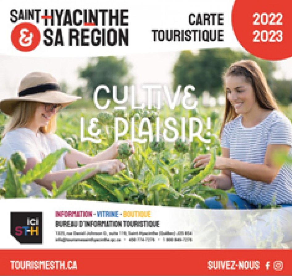 Carte touristique 2022-2023 &#8211; La grande région de Saint-Hyacinthe