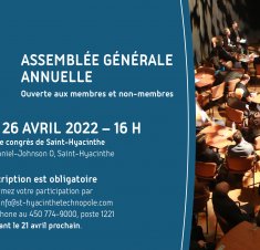 Saint-Hyacinthe Technopole tiendra son assemblée générale annuelle le 26 avril prochain
